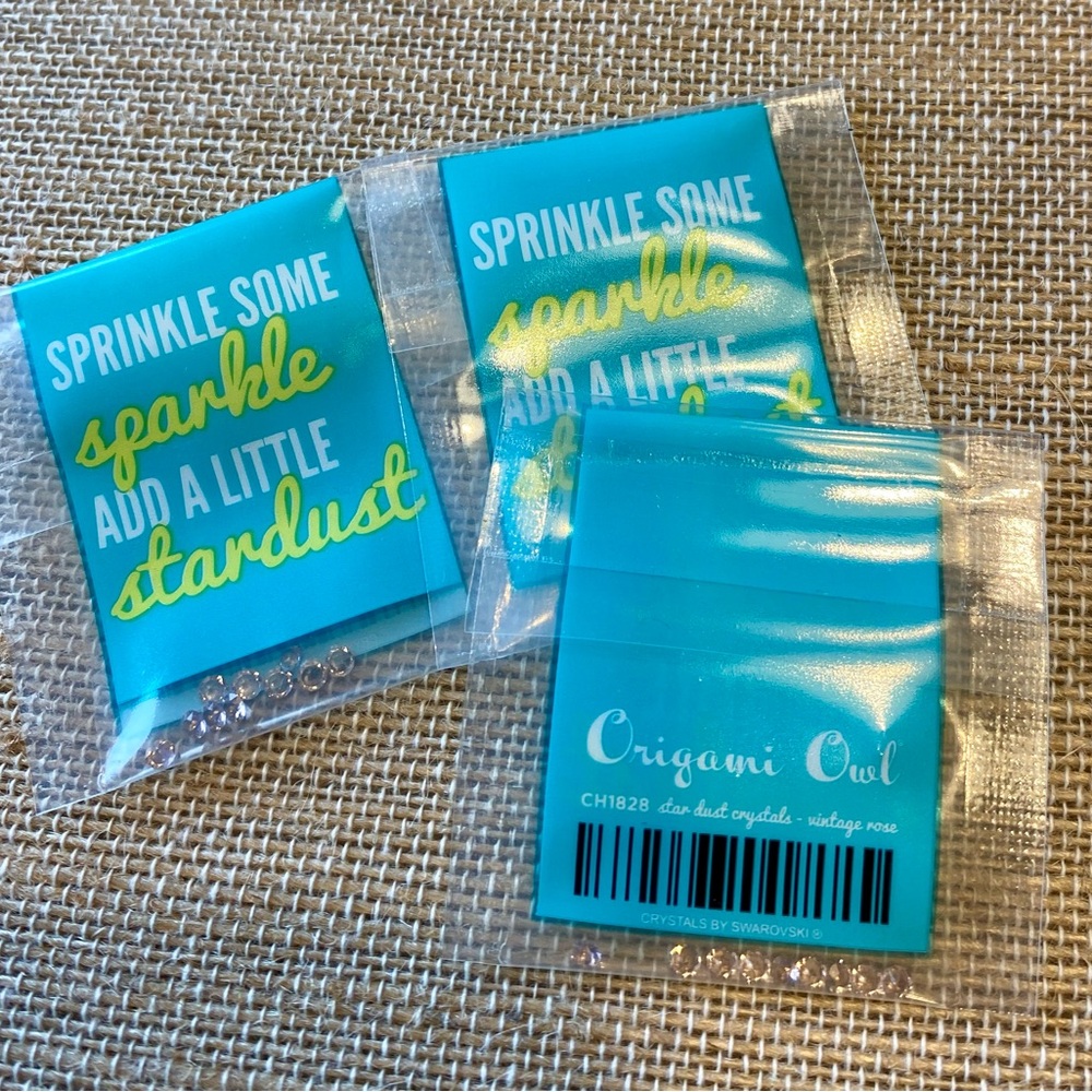 New Origami Owl Crystal Stardust Charms 9 bags in 5 colors Swarovski Crystals